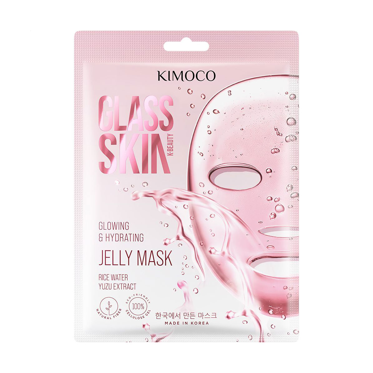 Освітлювальна та зволожувальна гелева маска для обличчя Kimoco Beauty Glass Skin Glowing &amp; Hydrating Jelly Mask, 23 мл